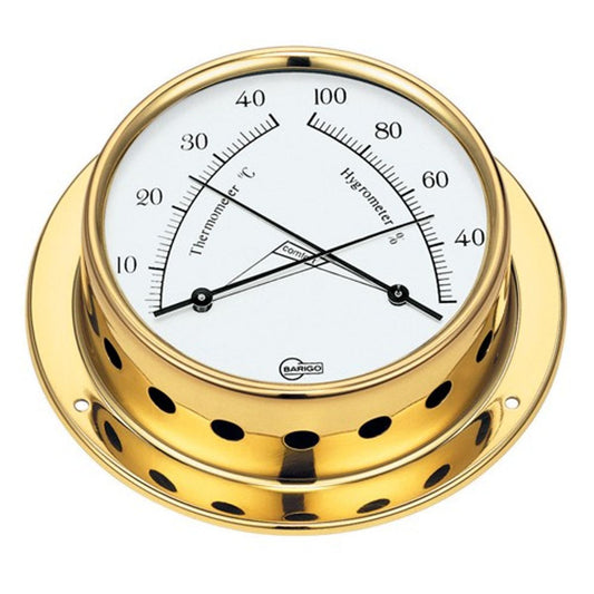 Barigo Thermometer and Hygrometer Brass 85mm Dial (110 x 32mm)