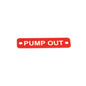 AG Pump Out Label (S) Red with White Engraving 75mm x 22mm