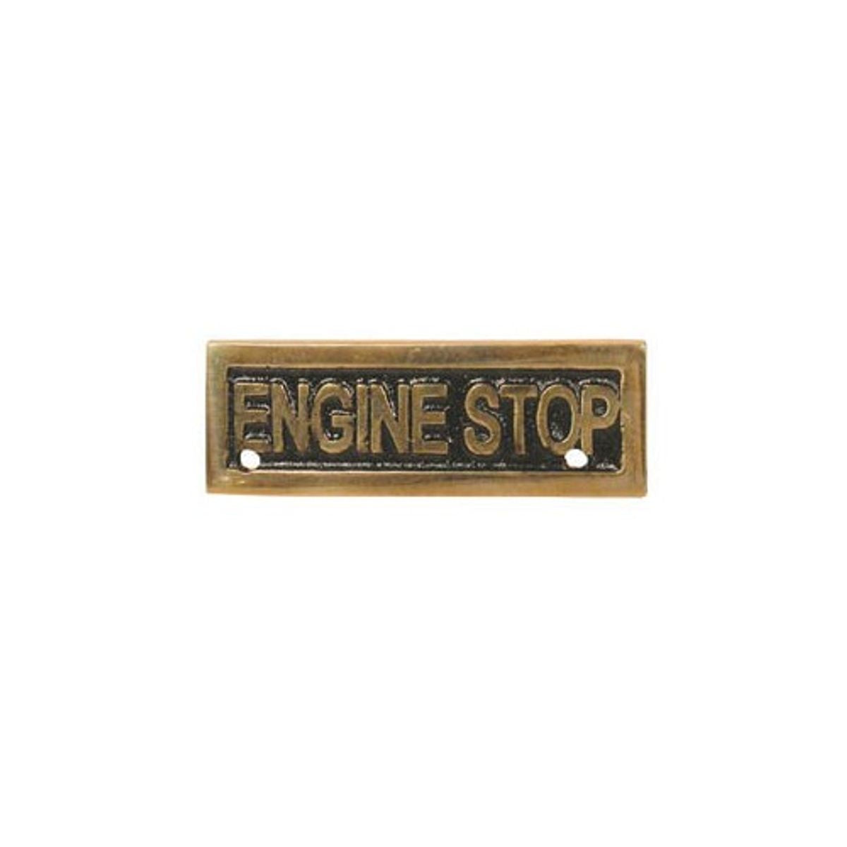 AG Engine Stop Name Plate Brass