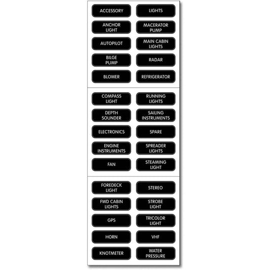 Blue Sea DC Panel Label Kit (30) Black