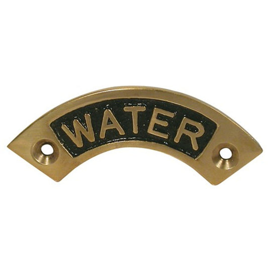 AG Water Deck Filler Name Plate Brass
