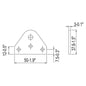 Uflex SI20 Stainless Steel Gas Spring Flat Mount Bracket