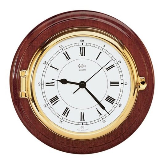 Barigo Clock Brass 150mm Dial with Mahogany Display