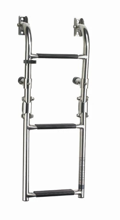Folding stainless steel (AISI 316) boarding ladder, transom mounted, with 3 steps, unfolded length 625 mm  SLF3A