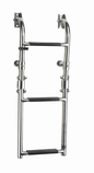Folding stainless steel (AISI 316) boarding ladder, transom mounted, with 3 steps, unfolded length 625 mm  SLF3A