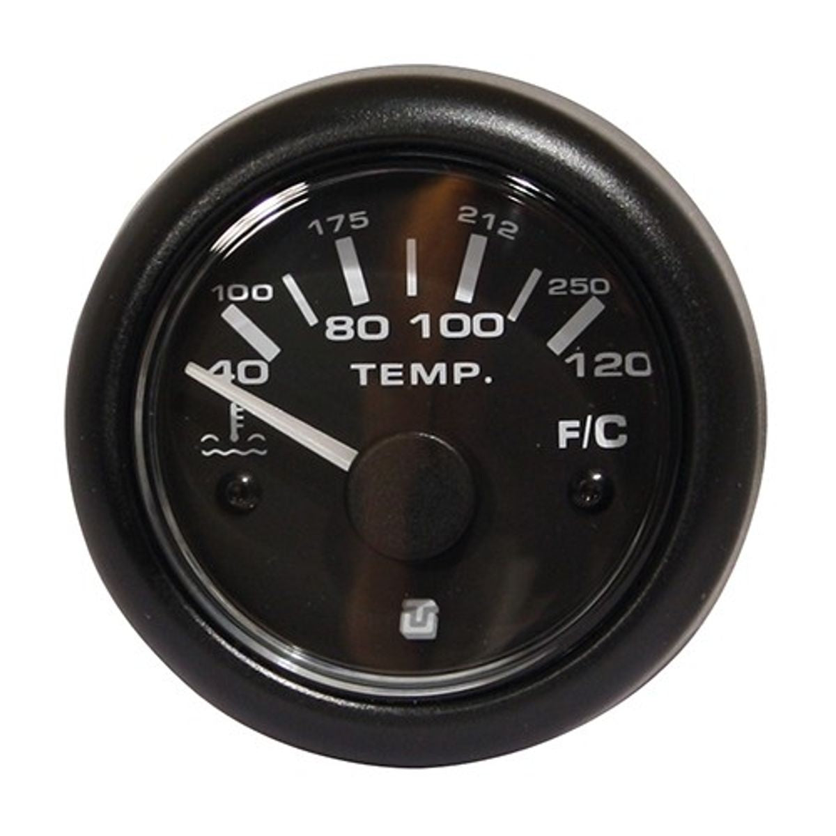 Uflex Water Temperature Gauge 40-120Â°C Black