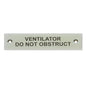 AG Nameplate 'Vent Do Not Obstruct' Chrome