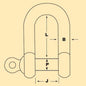 AG Galvanised D Shackle 10mm (3/8") (Each)