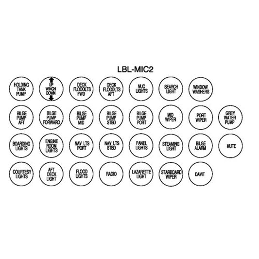 BEP Label Set Micro Switch Panels Dash