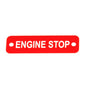 AG Engine Stop Label (S) Red with White Engraving 75mm x 22mm