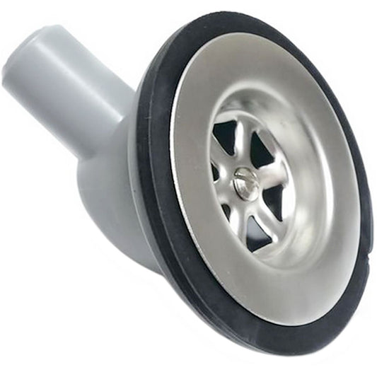 Angled Sink Waste & Plug 1 1/4in x 3/4in Hosetail S/S Top Plate  WD-051