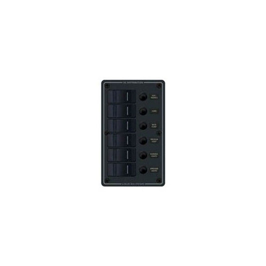 Blue Sea 6-Position IP66 Waterproof Vertical Panel Black