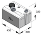 Synthetic waste water tank 25 L incl. connections and insp. lid (excl. inlet fitting)  BTANK25C