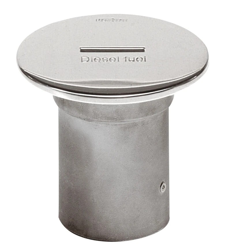 Deck entry inDIESEL FUELin, stainless steel (AISI 316) for hose Ã˜ 51 mm, cover Ã˜ 93 mm, slotted, L= 82.5 mm  CAPF51S