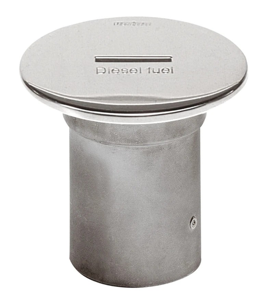 Deck entry inDIESEL FUELin, stainless steel (AISI 316) for hose Ã˜ 51 mm, cover Ã˜ 93 mm, slotted, L= 82.5 mm  CAPF51S