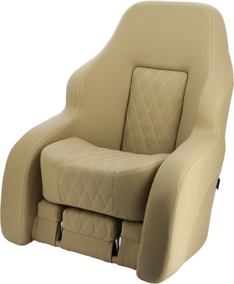 Boat seat “Commander”, skai diamond brown-beige CHCOMDBB